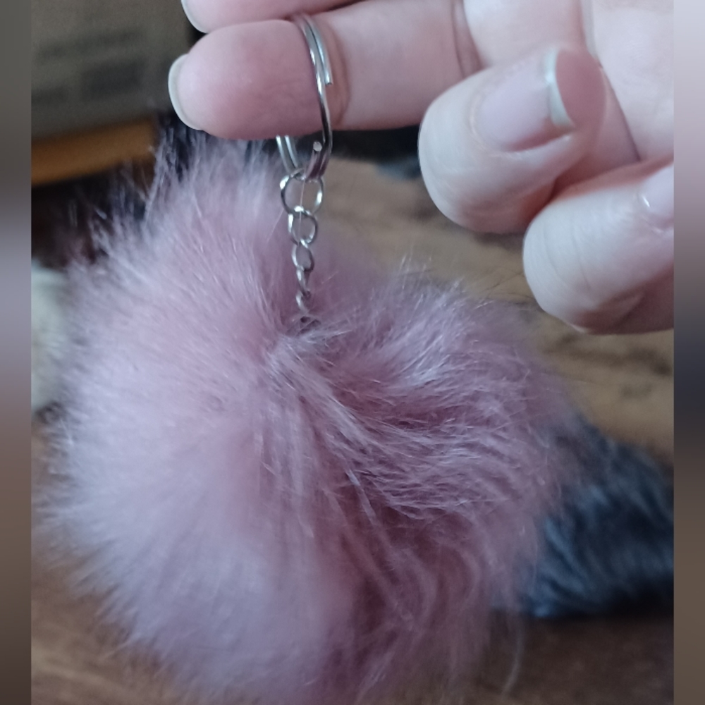Furla like design Pom pom keychain charm